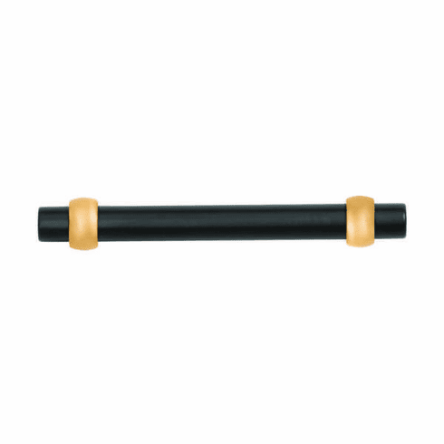 Belwith B077523-MBBGB Ostia Pull, 96Mm C/C Matte Black w/Brushed Golden Brass