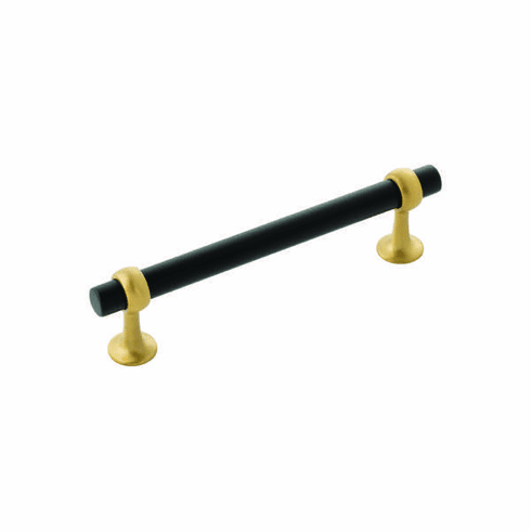 Belwith B077524-MBBGB Ostia Pull, 128Mm C/C Matte Black w/Brushed Golden Brass