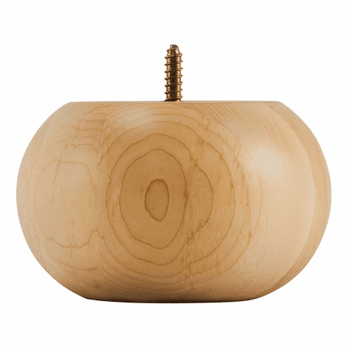 Hardware Resources BF30RW 5" x 3" Bun Foot  Species: Rubberwood