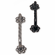 Bouvet 0161-100-007 Cabinet Pull with Rosettes CC:100mmL:130mm W:30mm P:32mm Black
