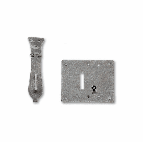 Bouvet 1076-033 Chest Lock - small fastener L:95mm W:80mm Hammered Steel