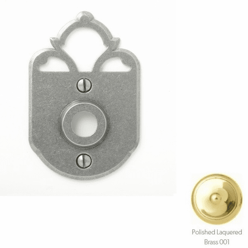 Bouvet-1402-61-001 Passage Rosette, Size: 3.7/8" x 2.7/8", 1/16" Projection, Polished Lacquered Brass