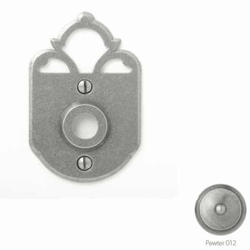 Bouvet-1402-61-012 Passage Rosette, Size: 3.7/8" x 2.7/8", 1/16" Projection, Pewter