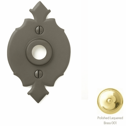 Bouvet-1403-61-001 Passage Rosette, Size: 3.15/16" x 2.7/8", 1/16" Projection, Polished Lacquered Brass