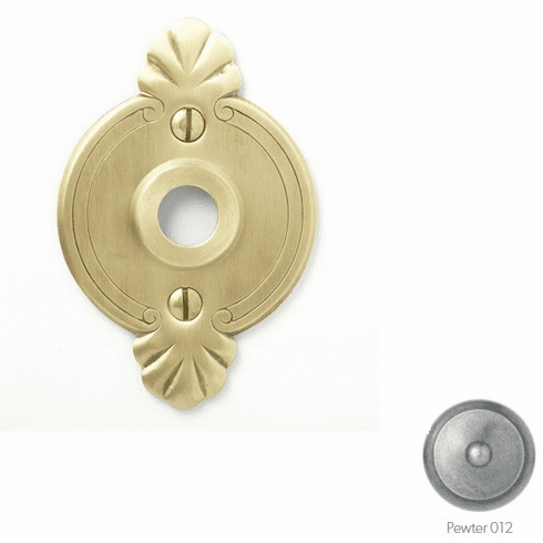 Bouvet-1404-61-012 Passage Rosette, Size: 3.11/16" x 2.7/8", 1/16" Projection, Pewter
