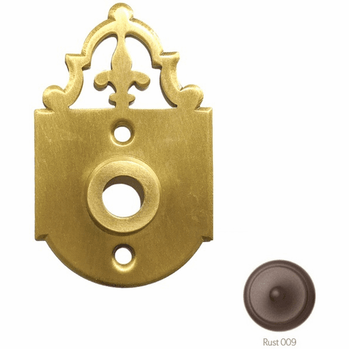 Bouvet-1405-61-009 Passage Rosette, Size: 3.15/16" x 2.7/8", 1/16" Projection, Rust