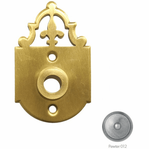 Bouvet-1405-61-012 Passage Rosette, Size: 3.15/16" x 2.7/8", 1/16" Projection, Pewter