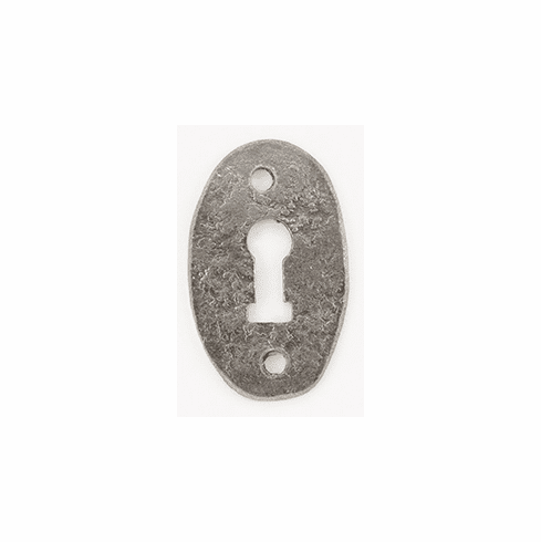 Bouvet 1408-033 Wrought Iron Keyhole Escucheon L:42mm W:26mm Hammered Steel