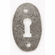 Bouvet 1408-033 Wrought Iron Keyhole Escucheon L:42mm W:26mm Hammered Steel