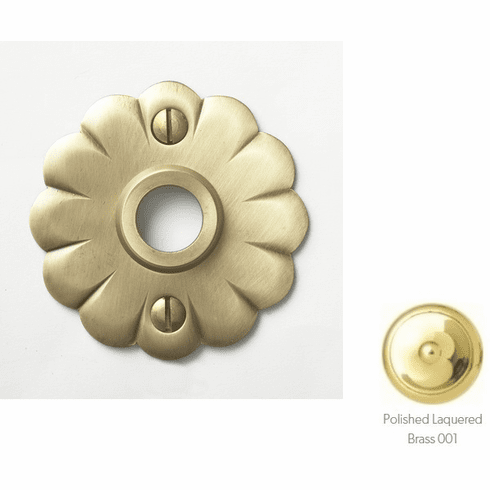 Bouvet-1409-61-001 Passage Rosette, 2.7/8" Diameter, 1/16" Projection, Polished Lacquered Brass