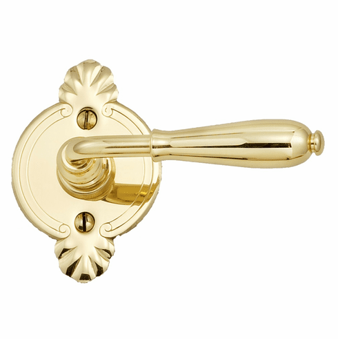 Bouvet 2004-51-001 2004 Rosette set - Complete tubular passage set for 1 3/4" door L:116mm W:21mm P:63mm Polished Brass
