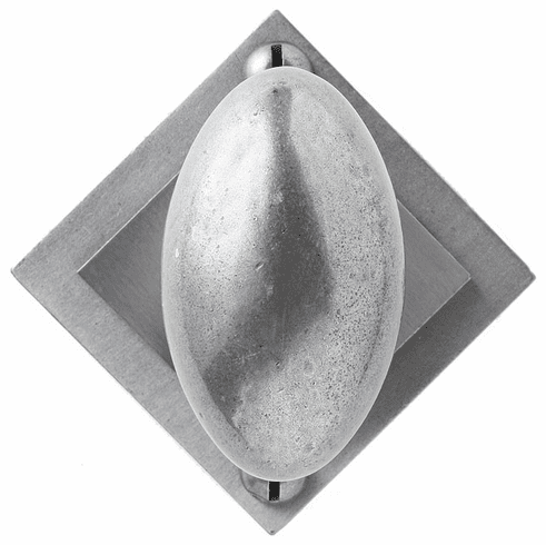 Bouvet 2358-09-012 Knob on rosette set - Complete half dummy set L:65mm W:38mm P:63mm Pewter