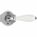 Bouvet 2396-51-069 Knob on rosette set - Complete tubular passage set for 1 3/4" door L:120mm W:27mm P:56mm White porcelaine / Rust