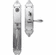 Bouvet 2501-160-012 Mansart Entrance Handle Set - Complete single cylinder set for 2 1/4" door L:444mm W:70mm P:2mm Pewter