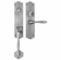 Bouvet 2504-160-012 Valois Entrance Handle Set - Complete single cylinder set for 2 1/4" door L:121mm W:22mm P:57mm Pewter
