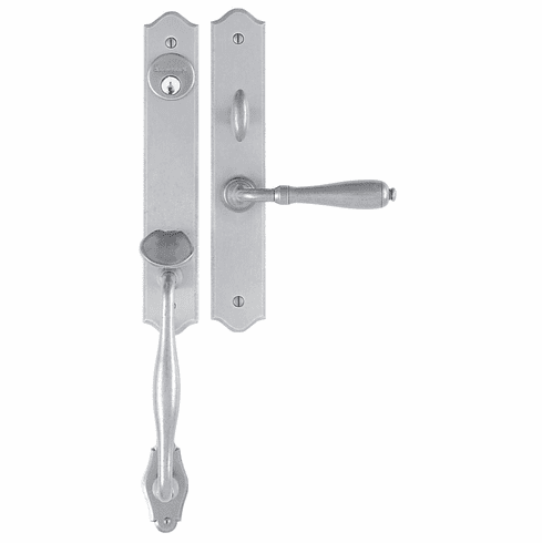 Bouvet 2506-144-012 Vendome Entrance Handle Set - Complete single cylinder set for 1 3/4" door L:121mm W:22mm P:57mm Pewter