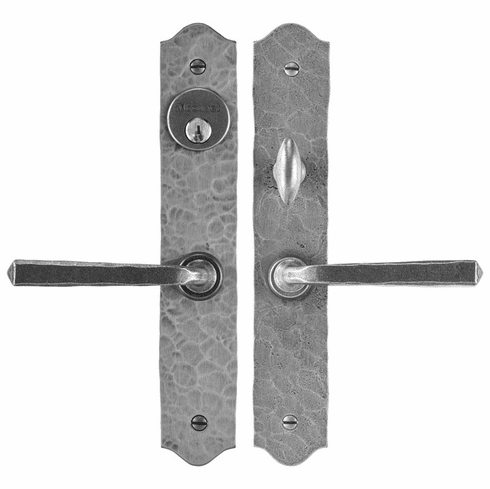 Bouvet 2575-101-022 Handle set for interior or exterior door - Complete full dummy set L:112mm W:12mm P:60mm Hammered Pewter