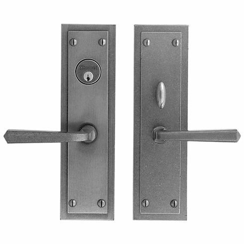 Bouvet 2753-160-007 Lever set - Complete single cylinder set for 2 1/4" door L:275mm W:75mm P:7mm Black