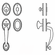 Bouvet 2850-144-007 Tubular Entrance Handle Set - Complete single cylinder set for 1 3/4" door L:103mm W:65mm Black