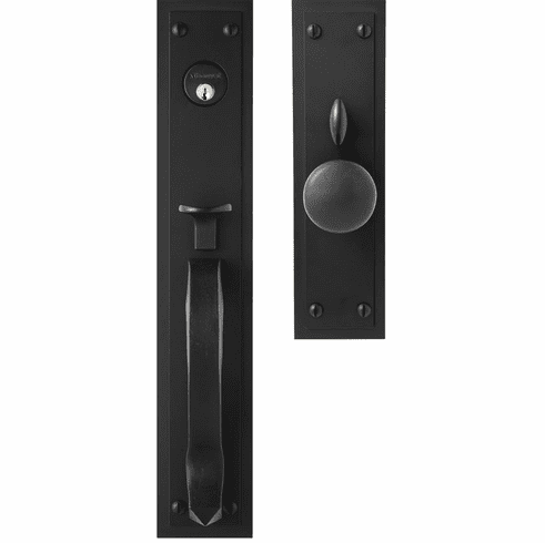 Bouvet 2902-144-012 Entrance Handle Set - Complete single cylinder set for 1 3/4" door L:275mm W:75mm P:7mm Pewter