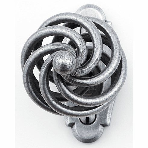 Bouvet 4043-43-007 Tracy Knob on Plate L:70mm W:32mm P:65mm Black