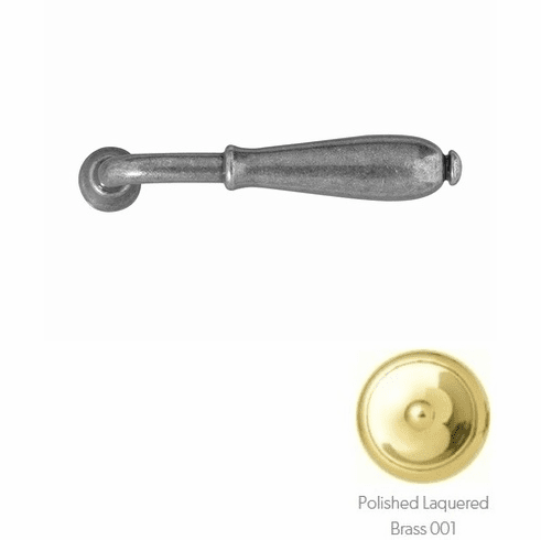 Bouvet 4120-11-001 "Mansart" Lever, Size: 4.9/16" x 13/16", Projection: 2.1/2", 7mm Shaft , Polished Lacquered Brass