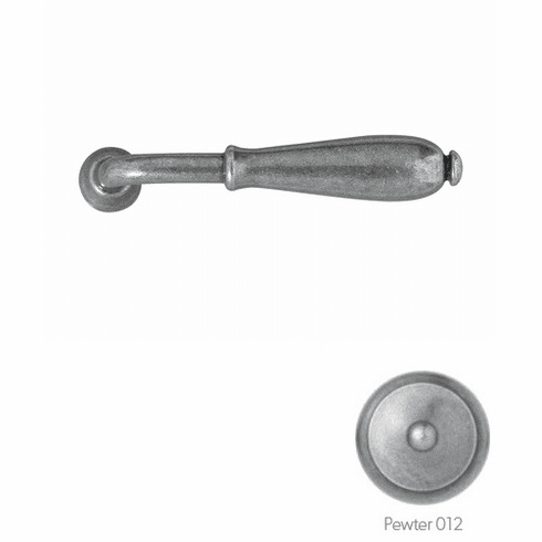 Bouvet 4120-11-012 "Mansart" Lever, Size: 4.9/16" x 13/16", Projection: 2.1/2", 7mm Shaft, Pewter