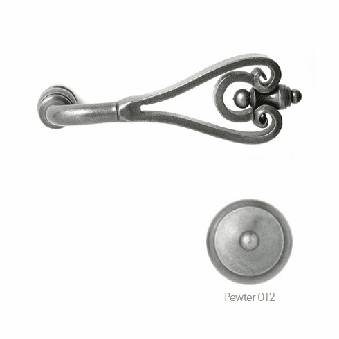 Bouvet 4135-11-012 "Blois" Lever, Size: 4.3/4" x 7/8", Projection: 2.1/4", 7mm Shaft , Pewter