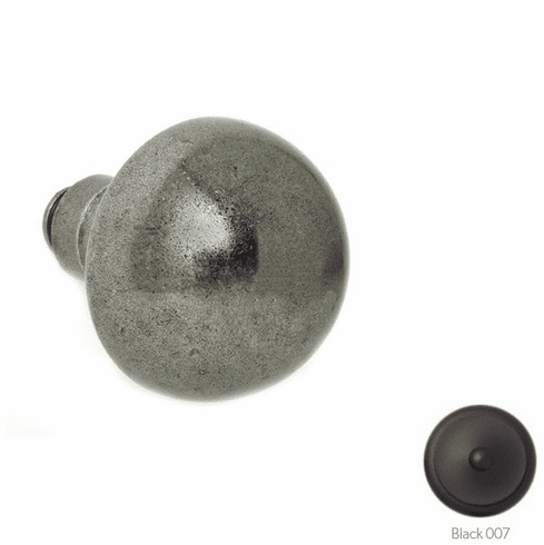 Bouvet 4153-16-007 Round Knob 50mm (1.97") Diameter, 7mm Shaft , Black