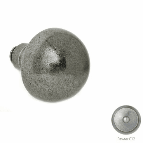 Bouvet 4153-16-012 Round Knob 50mm (1.97") Diameter, 7mm Shaft, Pewter
