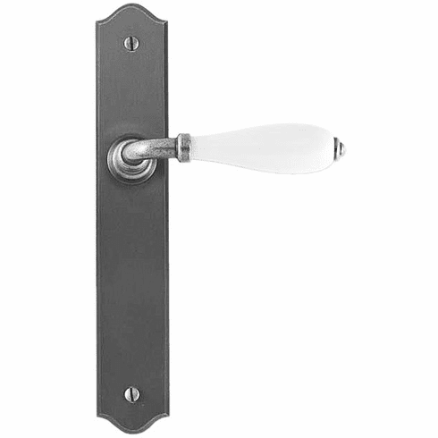 Bouvet 5860-03-097 Porcelaine Lever on Escutcheon Set - Privacy trim set L:240mm W:40mm P:2mm Blue Porcelaine / Black