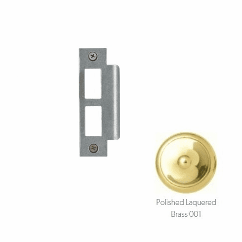 Bouvet 8911-44-001 Strike, Face Plate and parts kit for mortise locks 0555/0655/0560/0660, 1.3/4" Door Thickness, Polished Lacquered Brass
