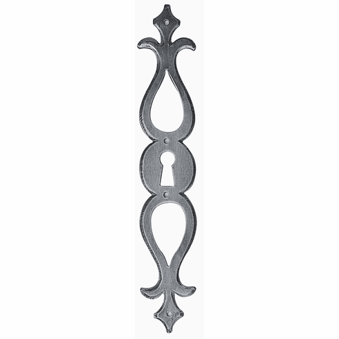Bouvet 9877-033 Classic Keyhole Escutcheons L:162mm W:28mm Hammered Steel