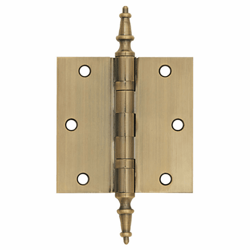 Bouvet STBB0991-303-032 Ball Bearing Hinge with Steeple Tips L:76mm W:76mm Antique Pewter