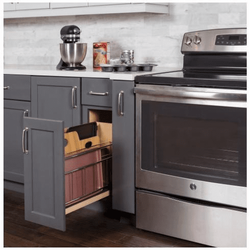 Hardware Resources BPOTD2-5SC 5" "No Wiggle" Pullout with Built-in Tray Divider