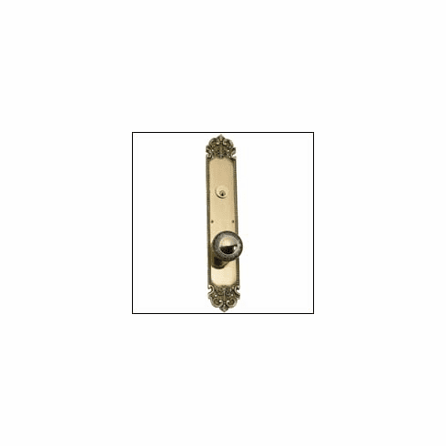 Brass Accents D04-K322 Deco Knob and Plate Knob Size: 3", Plate Size: 3" x 18", Entry Set: 5-1/2" Center To Center, Bore: 2-1/8"