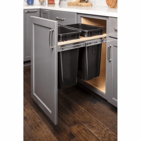 CAN-TMDSC-15 Top Mount Soft-close Double 35qt Trash Can Unit - for 15" Opening