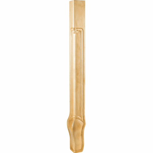 CL-2ALD 2-3/4" x 2-3/4" x 35-1/4" Queen Anne Corner Leg. Species: Alder