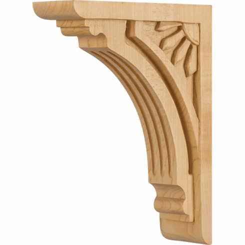 COR5-2ALD 2" x 6" x 8" Art Deco Corbel. Species: Alder