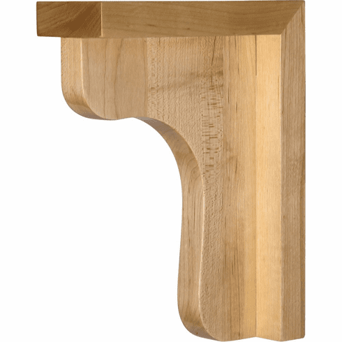 COR8-6.5-RW 2-1/2" x 6" x 6" Wood Bar Bracket. Species: Rubberwood