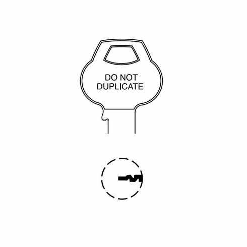 CORBIN 59AB-6PIN-12 Key Blank Logo Dnd X Keyway Stamped Bow