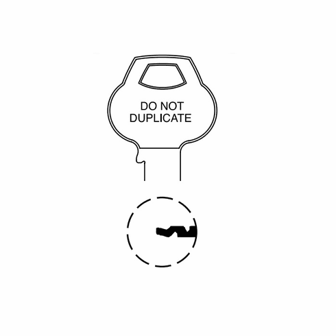 CORBIN L4-6PIN-12 Key Blank Logo Dnd X Keyway Stamped Bow