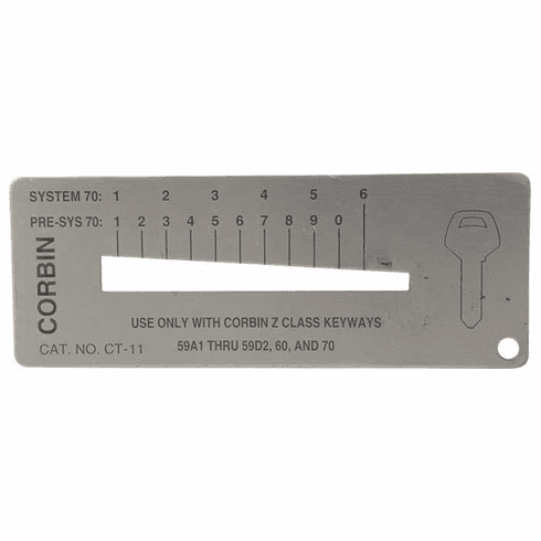 CORBIN RUSSWIN CT11 Key Depth Gauge, All Corbin Key Classes CT11 CT11
