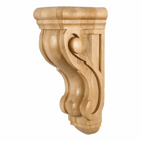 Hardware Resources CORQ-2CH 5" x 6-3/4" x 14" Rounded Scrolled Corbel  Species: Cherry