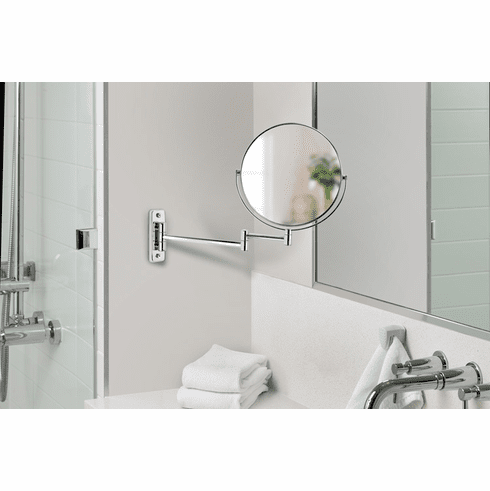 Cosmo 13544 8" Chrome Mirror with Wall Mount, 5X Magnify