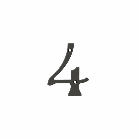 DELTANA RN4-4-10B 4 House Number #4 Solid Brass Us10B