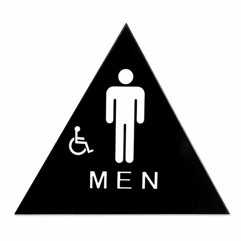 DON CHS-6 Men'S Triangle Ada Restrm Sign-Black