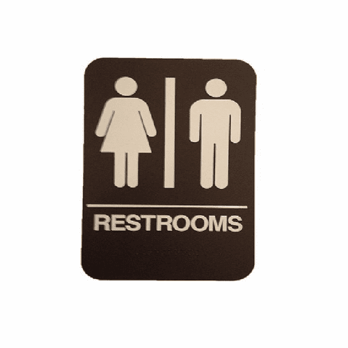 DON HS-9060-03 Don-Jo Restroom Brown Sign