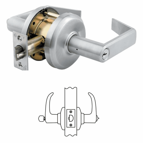 DORMAKABA QCL250-E-626-S4-478S-SC5-KA Cyl. Lockset (With Thru-Bolts)