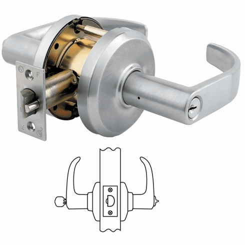 DORMAKABA QCL250-M-626-S4-478S-SC5-ZB Cyl. Lockset (With Thru-Bolts)